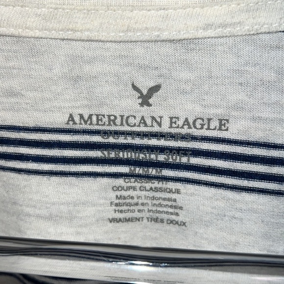 American Eagle Men’s Short Sleeve Striped Seriously Soft  Top - Picture 3 of 6